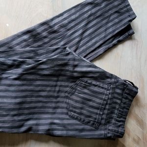 Black grey striped skinny
